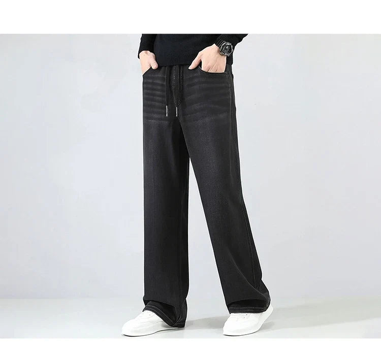 Men Pants Denim American Vintage Loose Straight Leg Trendy Fashion Comfort Commute 2026 Summer Casual Style Top