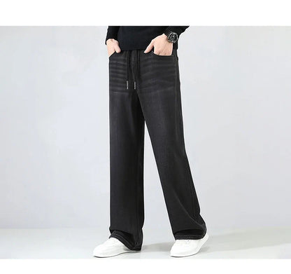 Men Pants Denim American Vintage Loose Straight Leg Trendy Fashion Comfort Commute 2026 Summer Casual Style Top
