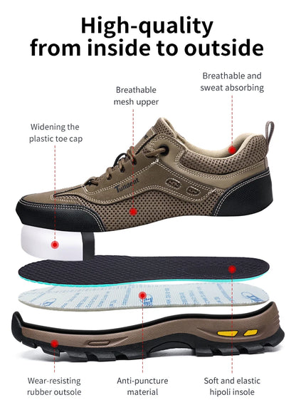 New Men's Shoes Summer Work Safety Shoes, Men's Anti Piercing Work Shoes, Protective Shoes, Safety Boots