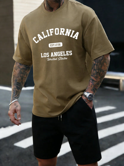 California Los Angeles Est 1776 Men T Shirts Retro Fashion Soft Short Sleeve Summer Comfortable T-Shirt Unisex Cotton Loose Top