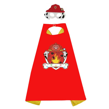Anime Dog Patrol Cape Kids Cloak Eye Mask Marshall Chase Skye Zuma Rubble Rocky Cloak Children Cosplay Costume Halloween Costume