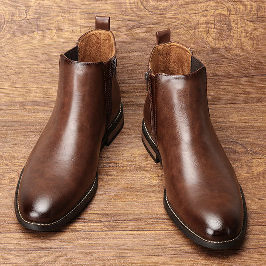 Chelsea Men Boots Fashion Brand Comfortable Leather Ankle Boots