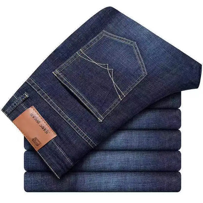 Comfortable Straight Soft Business Biker Jeans for Autumn Classic Black Jeans for  Men's Classic Blue/Black  Winter warm