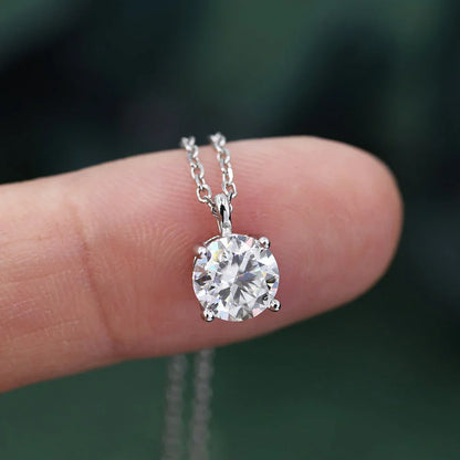 1/2/3CT Moissanite Pendant Necklace for Women D Color VVS1 Solitaire Diamond Neck Chain 925 Silver Plated 18k Gold Fine Jewelry