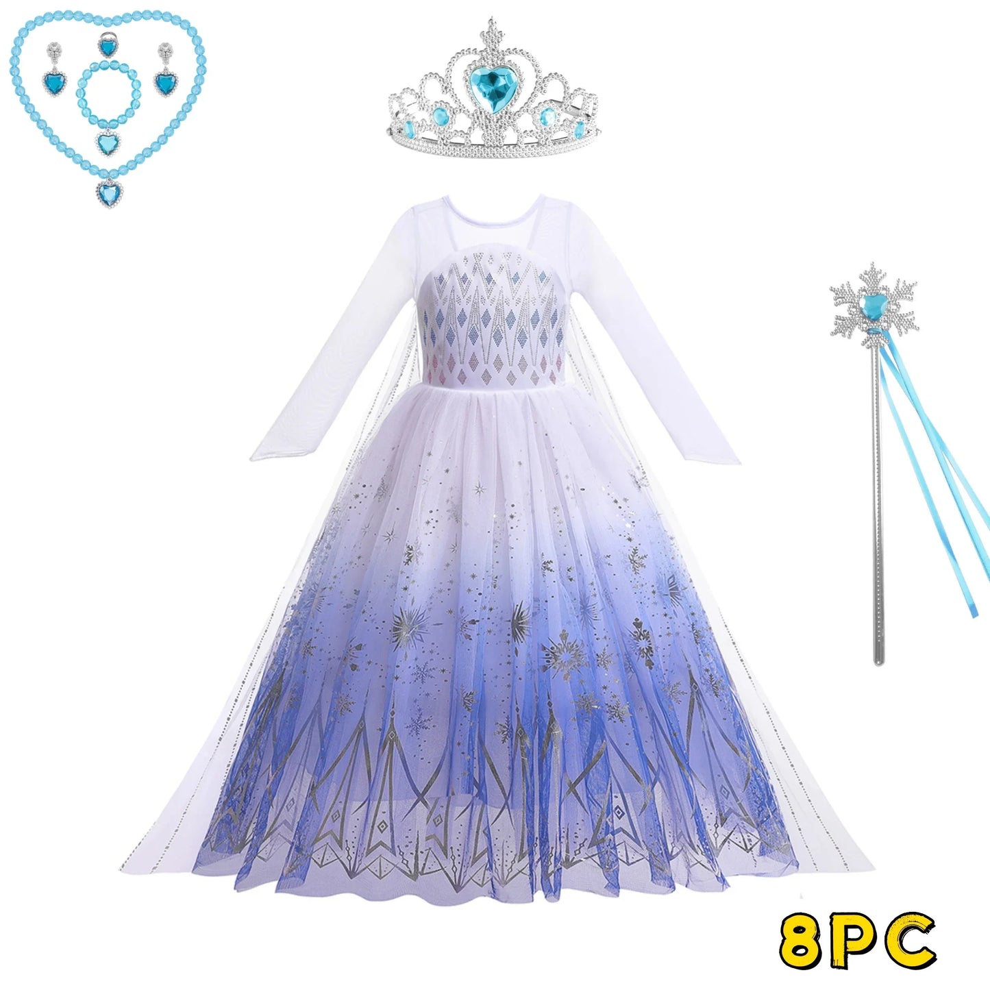 Elsa Anna Kid Princess Girls Dress Rapunzal Kids Cosplay Halloween Vestidos Children Costume Birthday Party Dress
