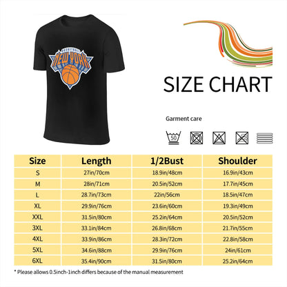 100% Cotton New York Basketball T-Shirt Men's Double Sided T Shirt Men O-Neck Summer Shirts Tops Oversized