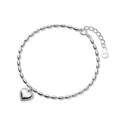 Hight Quality 100% 925 Sterling Silver Heart Bracelet for Women Adjustable Geometric Oval Link Chain Fine Jewelry Bijoux