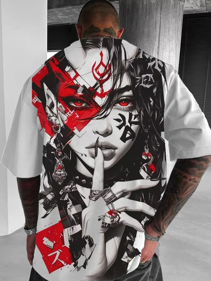 Japanese Anime Style Girl 3D Print T-Shirt Men Women Fashion Plus Size Casual Short Sleeve Tops Tees Manga Sexy T Shirts Homme