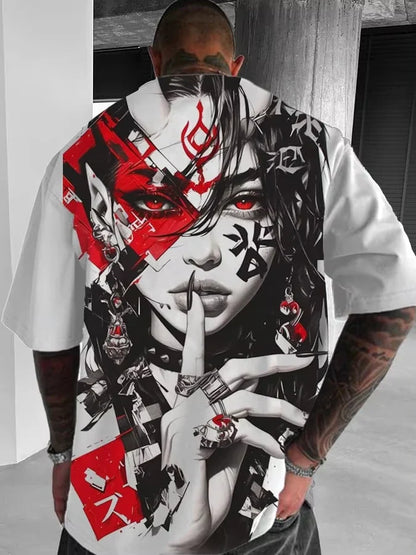 Japanese Anime Style Girl 3D Print T-Shirt Men Women Fashion Plus Size Casual Short Sleeve Tops Tees Manga Sexy T Shirts Homme