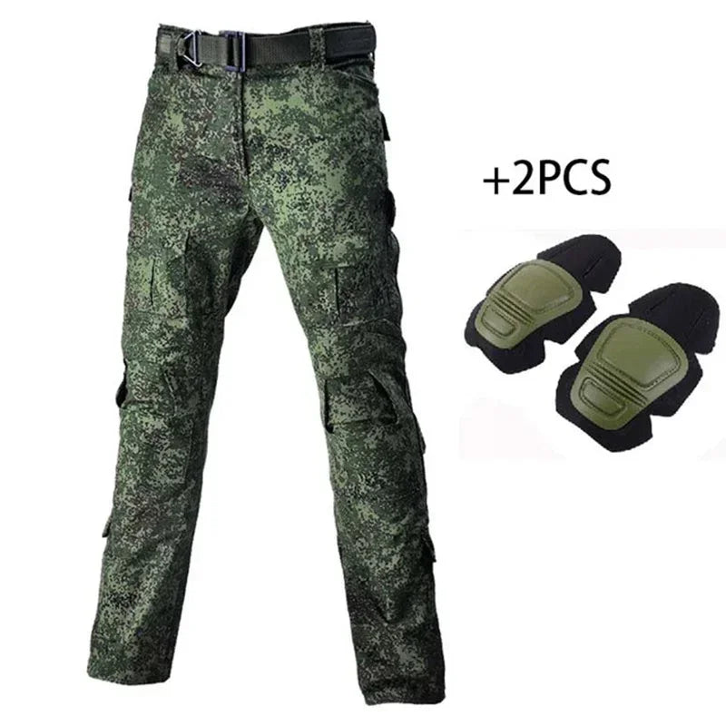 Tactical Pants Hunting Cargo Pants Men Knee Pad Training outdoors Camouflage Clothes Hunter Field Hiking Trouser Woodland
