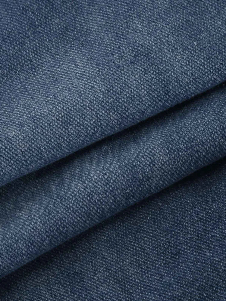 Overalls Jeans Men Ankle Length Jumpsuits Straight Pants Spliced One Piece Pockets Loose Vintage Wash Denim Casual Solid