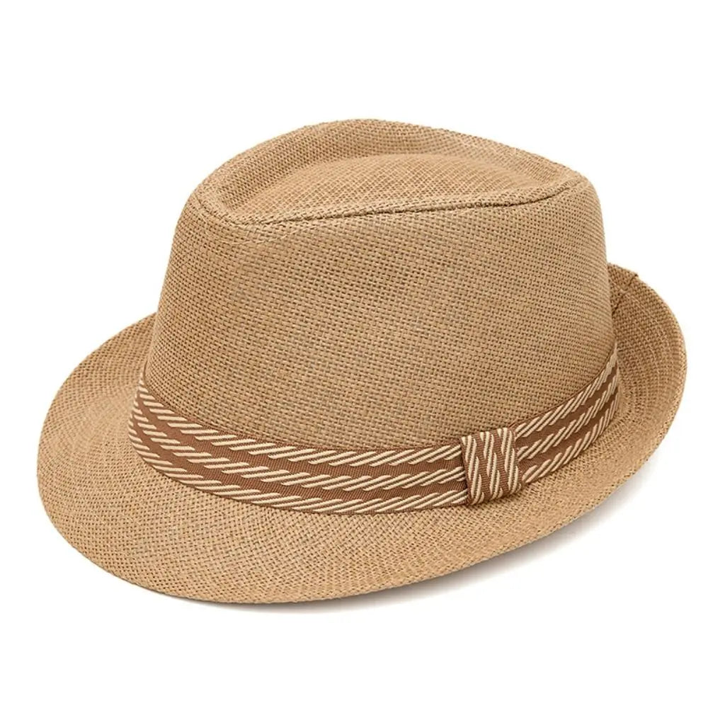 Lightweight Linen Belfry Trilby Hat Sun Protection Versatile Panama Trilby Hat Short Brim Breathable Fedora Sun Hat Travel