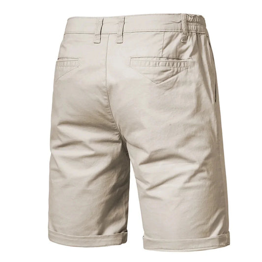 2026 New Summer 100% Cotton Solid Shorts Men High Quality Casual Business Social Elastic Waist Men Shorts 10 Colors Beach Shorts