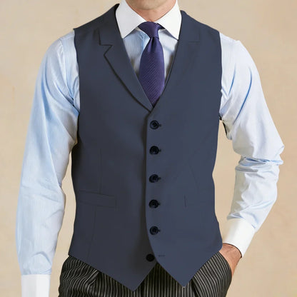 Men Vest Light Gray With Lapel Single Breasted Waistcoat For Wedding Banquet Business Work Office Casual Daily Men Suit Vest