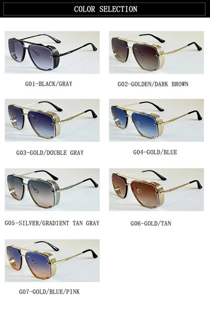 2025 Steampunk Sunglass Men Vintage Square Sunglasses Women Trendy Retro Punk Fashion Glasses Gafas De Sol Hombre Luxe Zonnebril