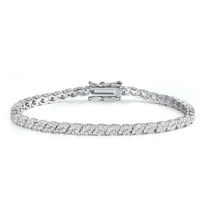 18K Plated All Moissanite Tennis Bracelet for Women Lab Created Diamond Chain 925 Sterling Silver Wholesale Jewelry