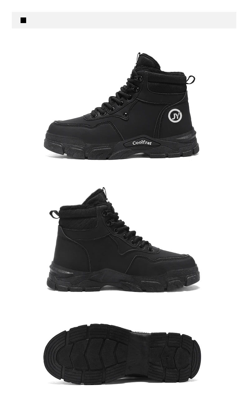 Mens Boots Casual Shoes Winter Platform Leather Designer Luxury Chelsea Cowboy Outdoor Work Safety Ankle Sneakers 2025
