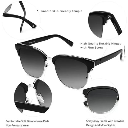 Half Frame Sunglasses Women's Fashion Half Frame Driving Sunglasses Outdoor Travel