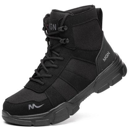 Waterproof Men's Safety Work Boots Steel Toe Shoes Anti Impact And Anti-Puncture Outdoor Adventure Hiking Tactical Boots