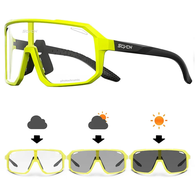 Photochromic Sports Sunglasses Cycling Glasses for Men Mountain MTB Bike Road Bicycle Cycle Goggles UV400 Women Driving
