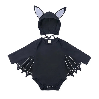 Baby's First Halloween Costume Black Bat Romper Jumpsuit Infant Boys Girls Purim Party Carnival Fancy Dress Cosplay Long Short