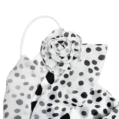Sexy Backless  Print Dots Flower Women Maxi Dress Spaghetti Strap Evening Dress Autumn Skinny Elegant Party Clubwear