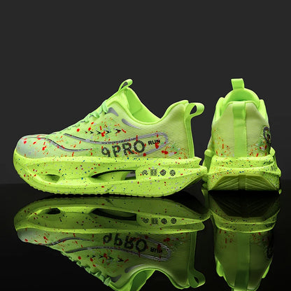 New Carbon Plate Men's Running Shoe Night Fluorescent Cushioning Sneakers Women Lace-Up Lightweight Casual Shoes Jog Shoes
