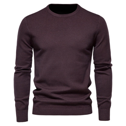 2021 New O-neck Pullover Men's Sweater Casual Solid Color Warm Sweater Men Winter Fashion Slim Mens Sweaters 11 Colors