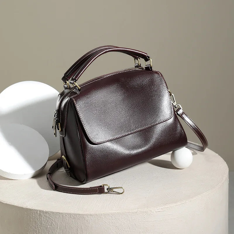 Female genuine cow leather bag for women bag Handbag New Crossbody luxury Shoulder bag high-capacity tote bag Vintage Bag
