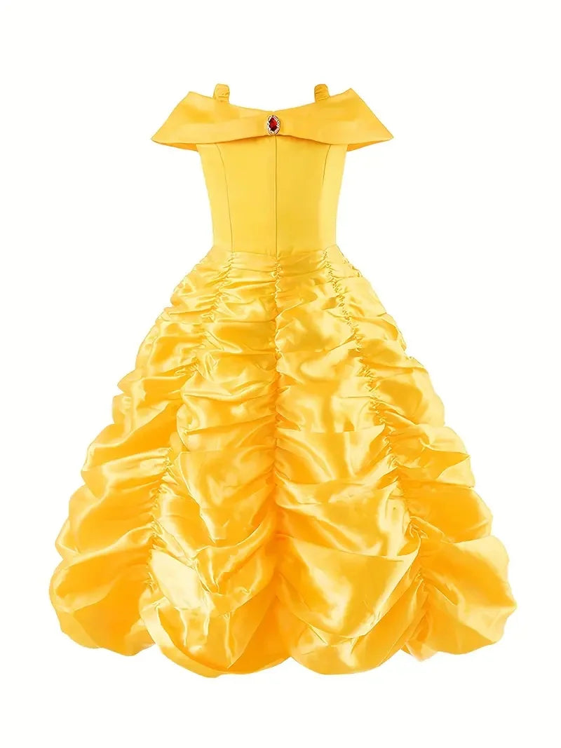 Girls Princess Dress Kids Elsa Anna Snow White Aurora Belle Rapunzel Peach Halloween Costume Children Birthday Party Clothes