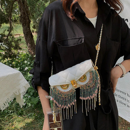 Cute Owl Bags for Women 2026 New Luxury Designer Handbag Fashion Tassel Crossbody Bag Leather Animal Print Shoulder Bag Woman
