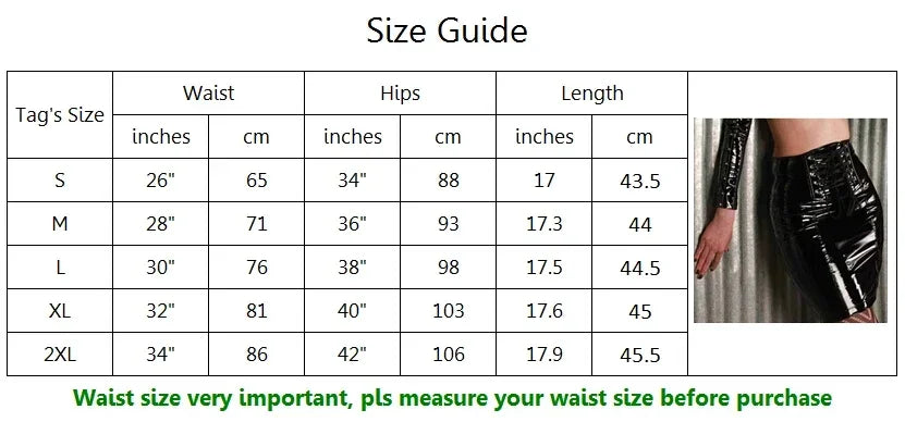Gothic Black Skirts for Women Latex PVC Leather Pencil Mini Skirt Lace Up Zip Shiny Bodycon Skirts Sexy Club Y2k Clothes