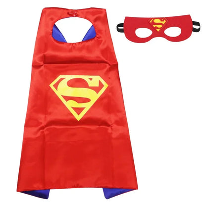 Halloween Super Hero Masquerade Mask Cape Cloak Anime Spider Man Batman Cloak Action Figure Toys Cosplay  Party Gifts