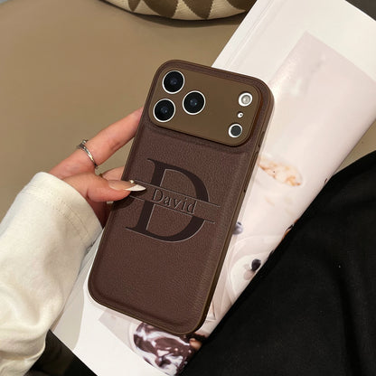 Custom Capital Letters Name Artificial Leather Multicolored Phone Case Gift For iPhone 17 16 15 14 13 12 11 Pro Max 17 Air Plus