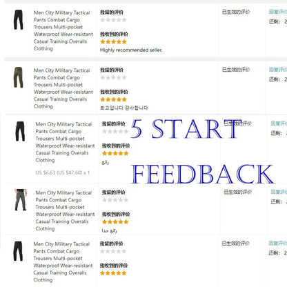 Asian Size Men City Pants Cargo Trousers Multi-pocket Waterproof Wear-resistant Casual Training Overalls Clothing