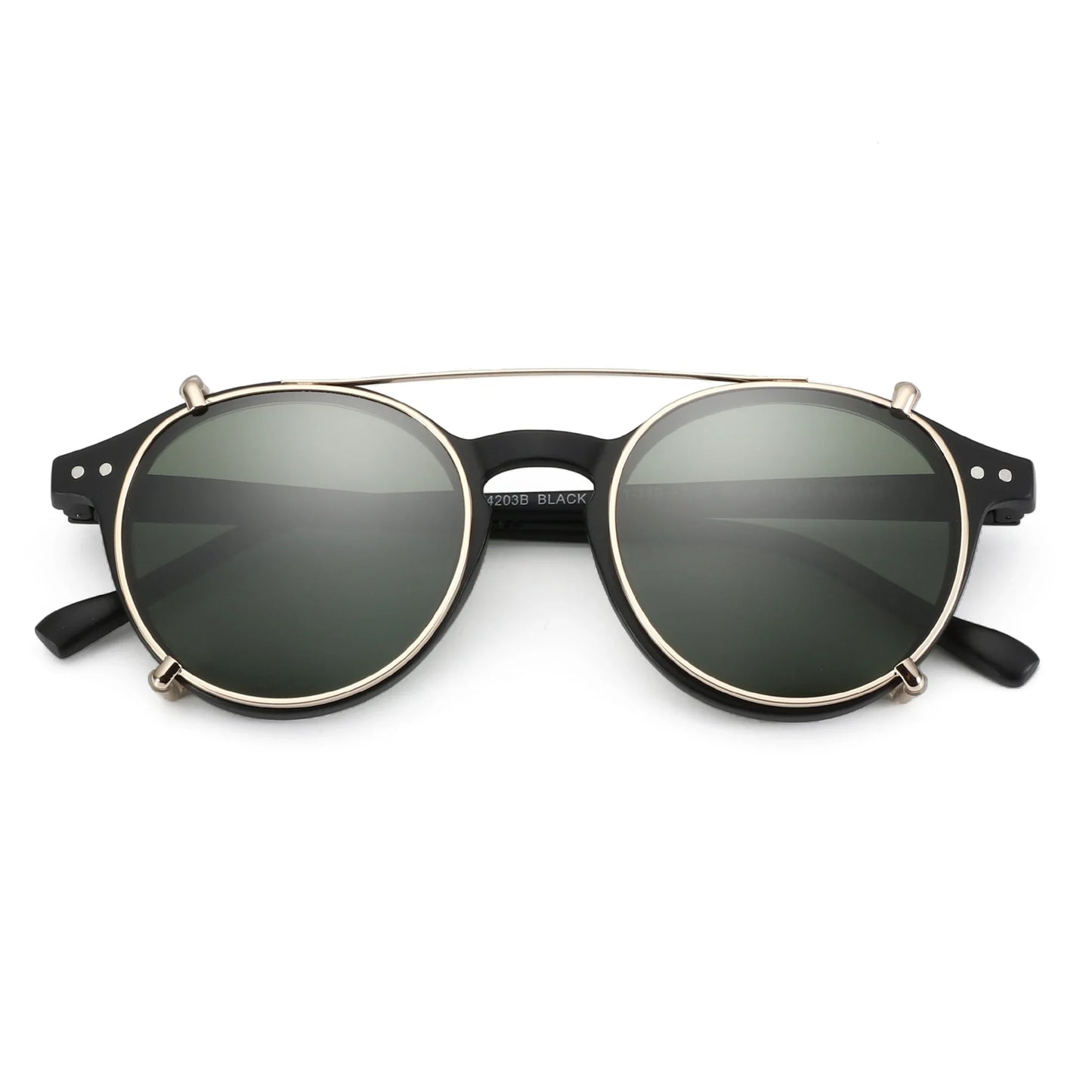 Steampunk Style Clip On Sunglasses for Men Women Anti Blue Light Glasses+Polarized Clip Fashion/Retro Computer Eyewear