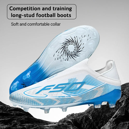 Classic Style AG FG football shoes PU Fabric Ventilated Upper TPU Wearproof Outsole Unisex Kids Outdoor Football Shoes