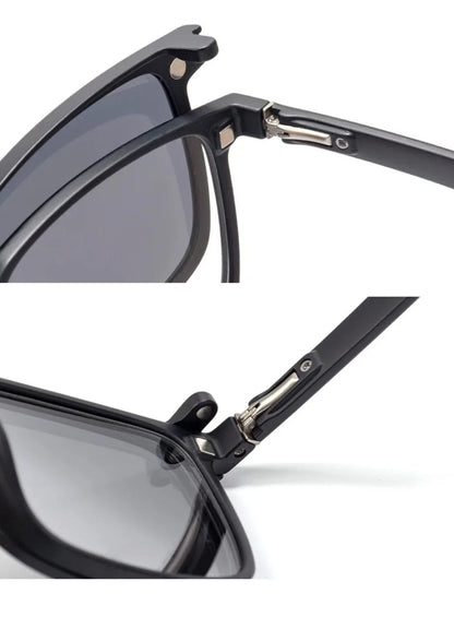 Flip-up Magnetic Clip-on Prescription Glasses Men Women TR90 Polarised Myopia Sunglasses Night Vision Reading Glasses 2191