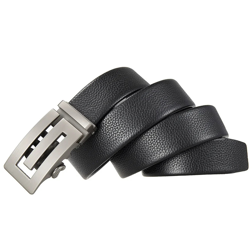 Men's Leather Belt Fashion Automatic Buckle Belt for Popular Business High Quality Male Belt