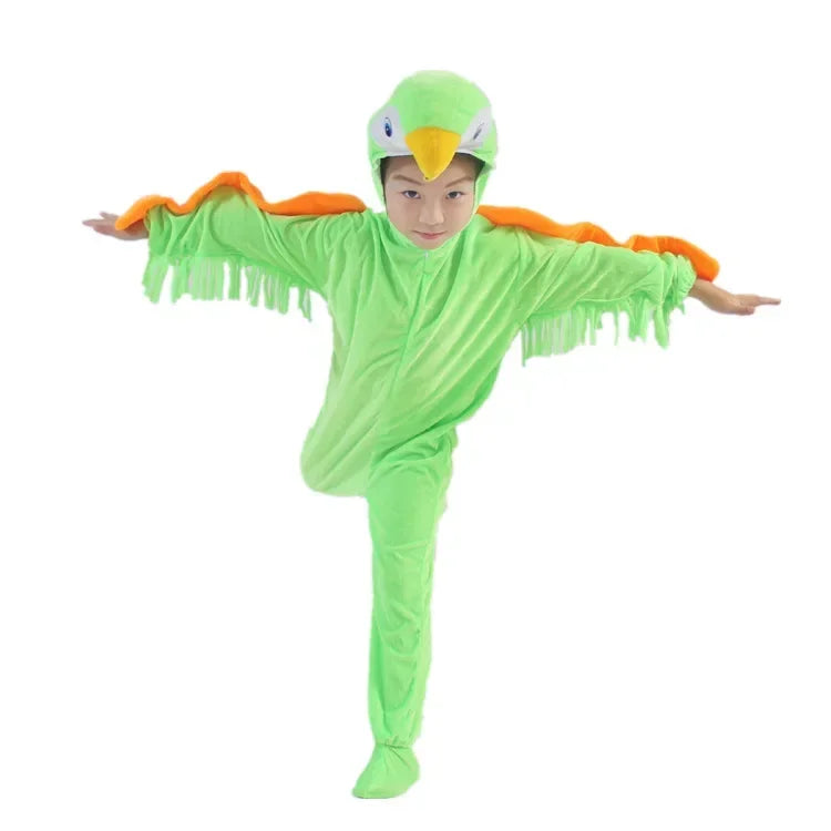 Kids Adults  Animal Bird Oriole Parrot Swallow Eagle Woodpecker Cosplay  Fancy Dress Jumpsuit Costume Gifts Set Halloween