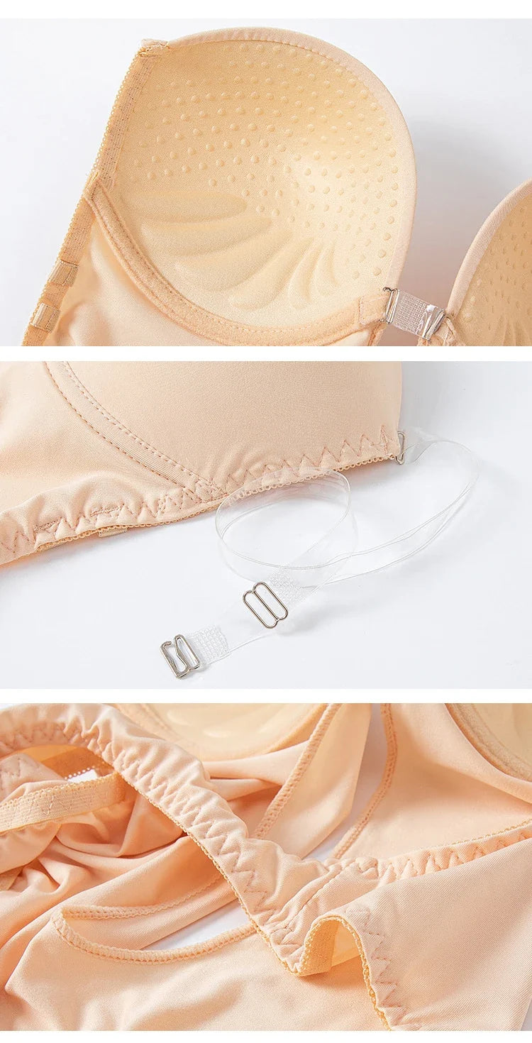 One-Piece Deep V-Neck Push Up Body Shapewear Bodysuit Women's Thong Bottom Underwear Slimming U-Shaped Low Back Backless Corset