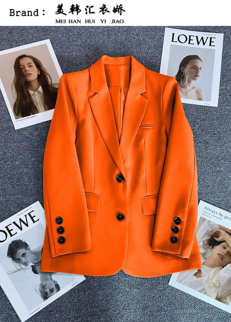 Elegant Office Lady Blazers for Women 2025 Fashion Long Sleeve Single Button Blazer Coats Female Top Suit Jackets Outerwears