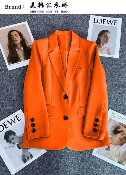 Elegant Office Lady Blazers for Women 2025 Fashion Long Sleeve Single Button Blazer Coats Female Top Suit Jackets Outerwears