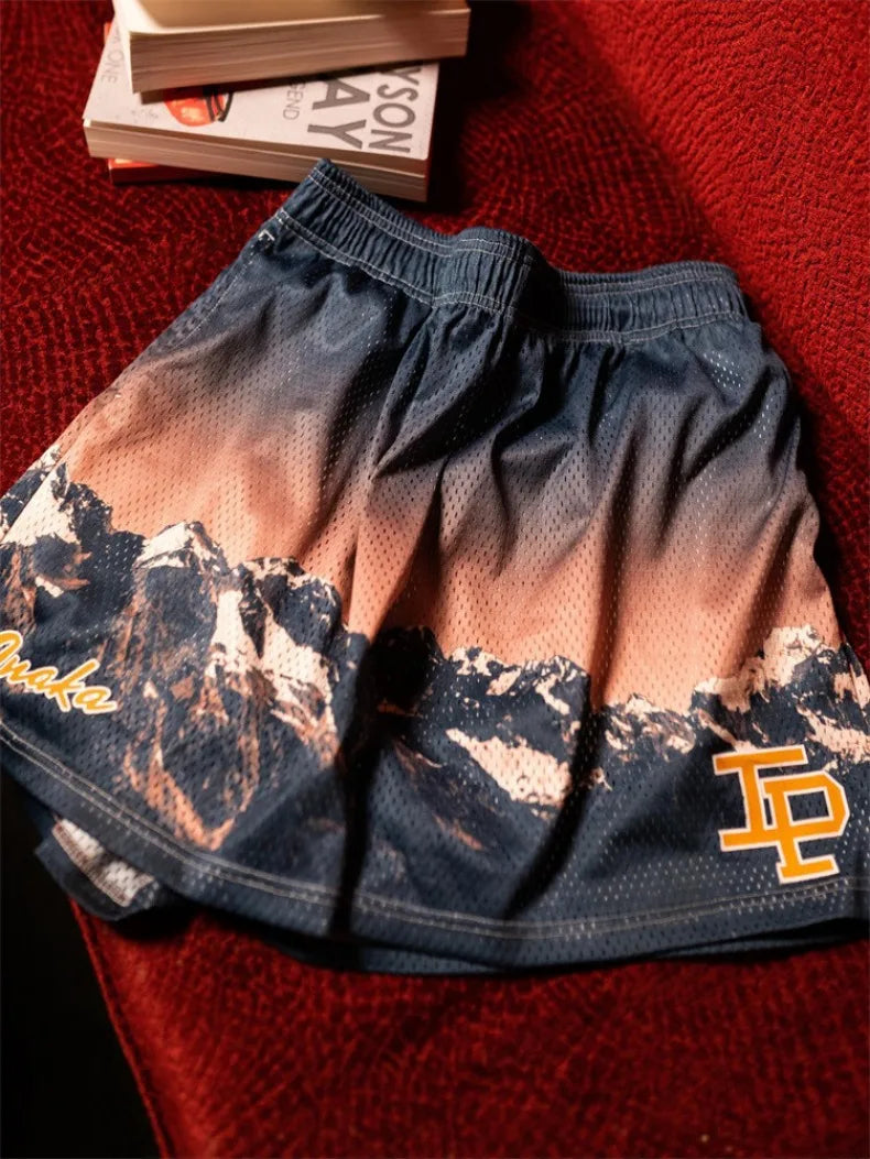 Mens Clothing IP Trend Casual Sports Shorts Gym Fitness Quick Dry Breathable Mesh Beach Basketball Jogger Short Pants Sweatpants