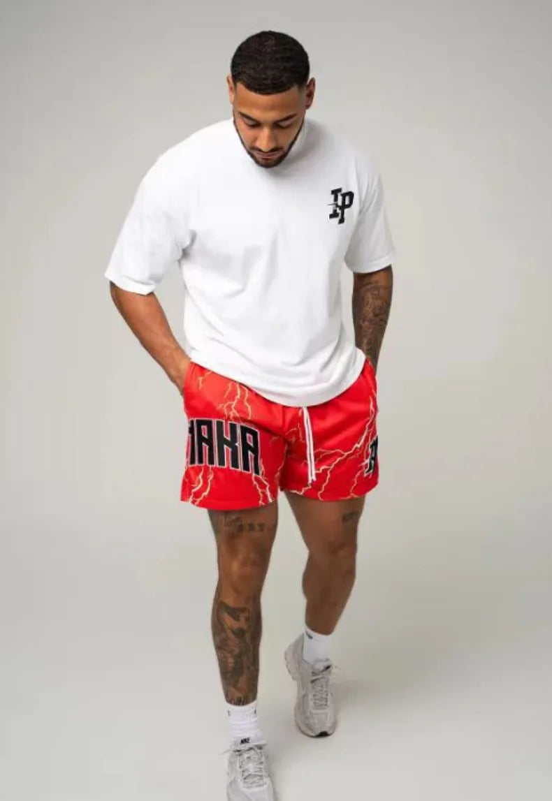 Mens Clothing IP Trend Casual Sports Shorts Gym Fitness Quick Dry Breathable Mesh Beach Basketball Jogger Short Pants Sweatpants