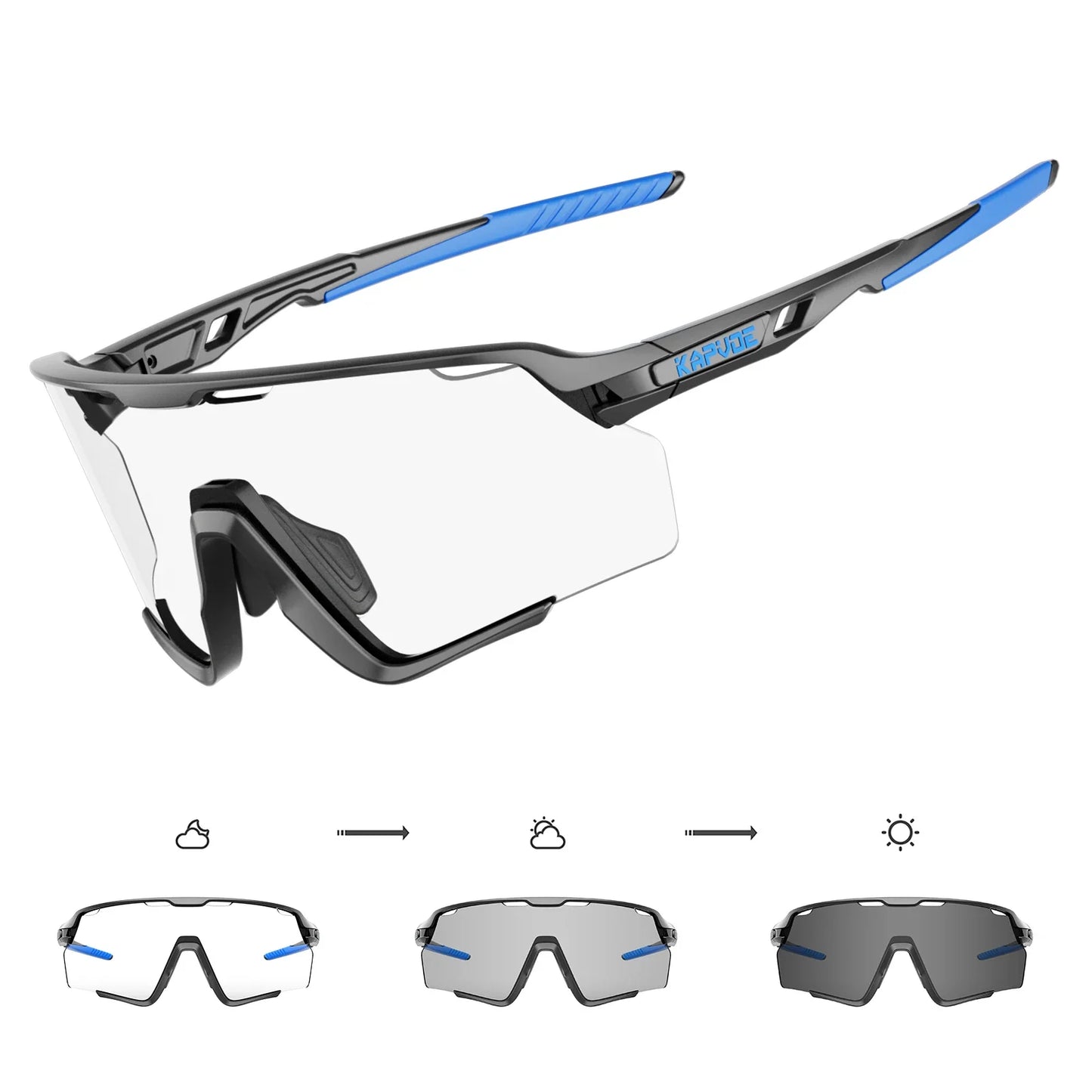 Photochromic Cycling Glasses Silver Lens Sunglasses Multi Color Men Women Bike Outdoor Eyewear Riding Driving Running