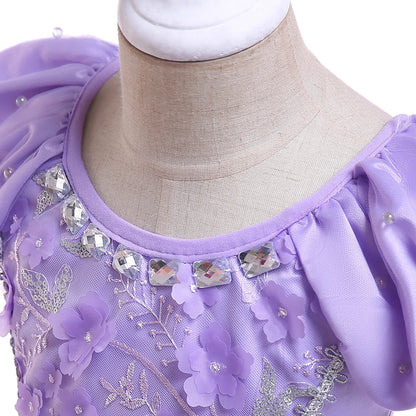 Girls Sofia Rapunzel Party Dress Carnival Halloween Costumes Birthday Princess Prom Dresses Sophias Puff Sleeve Ball Gown