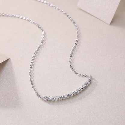 Full 0.065CT D Color Moissanite Pendant Necklace for Women Lady S925 Silver All Diamond Neck Chain Necklaces Wholesale Gift