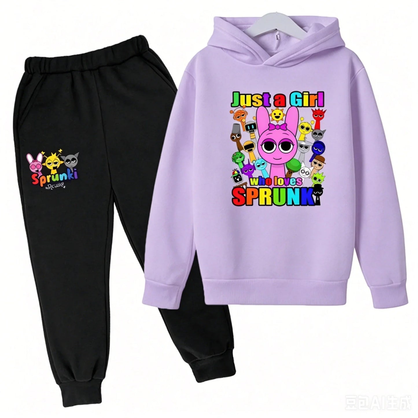 Sprunki Kids Clothes Hoodie+pants Age 2-12 Boy Girl Incredibox Anime Figures Sweatshirt Spring Autumn Pullover for Children Sets