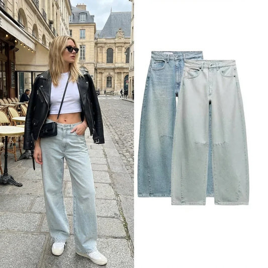 Spring Summer New American Boyfriend Sle Retro Versatile mid Waist Balloon Loose Jeans High Waist Zipper Long Pants Cool Fe...